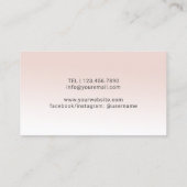 Hummingbird Aerial Yoga Instructor Blush Pink Visitekaartje (Achterkant)