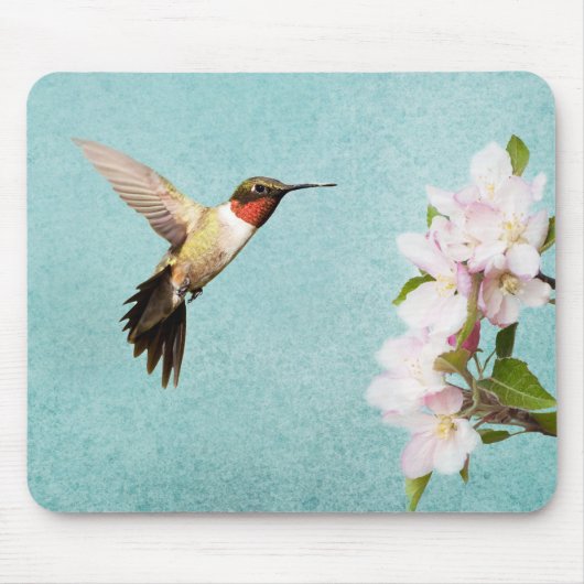 Hummingbird and Apple Blossom Muismat (Voorkant)