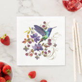 Hummingbird and Berries Paper Napkin Servet (Insitu)