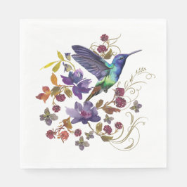 Hummingbird and Berries Paper Napkin Servet