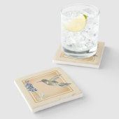 Hummingbird and Bluebonnet on Neutral Background Stenen Onderzetter (Zijkant)