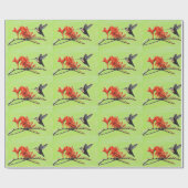 Hummingbird and Crocosmia Painting Cadeaupapier (Vlak)