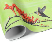 Hummingbird and Crocosmia Painting Cadeaupapier (Rol Hoek)