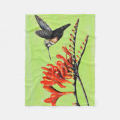 Hummingbird and Crocosmia Painting Fleece Deken (Voorkant)