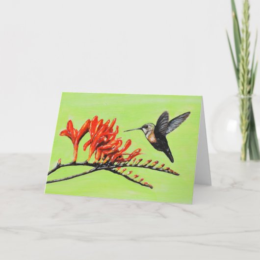 Hummingbird and Crocosmia Painting Kaart (Voorkant)