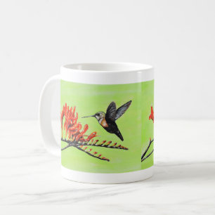 Hummingbird and Crocosmia Painting Koffiemok