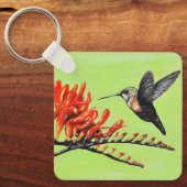 Hummingbird and Crocosmia Painting Sleutelhanger (Voorkant)