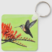 Hummingbird and Crocosmia Painting Sleutelhanger (Achterkant)
