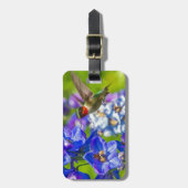 Hummingbird and Delphinium Bagagelabel (Voorkant verticaal)