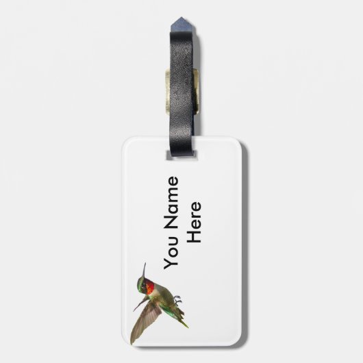 Hummingbird and Delphinium Bagagelabel (Achterkant verticaal)