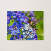 Hummingbird and Delphinium Legpuzzel (Horizontaal)
