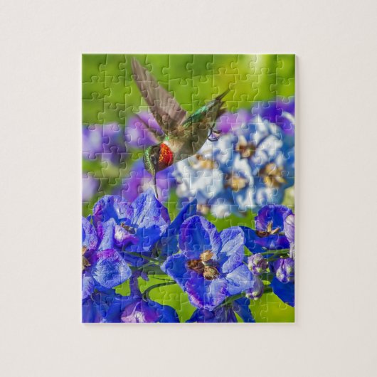 Hummingbird and Delphinium Legpuzzel (Verticaal)