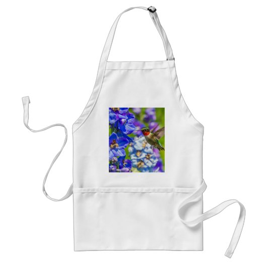 Hummingbird and Delphinium Standaard Schort (Voorkant)