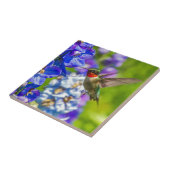 Hummingbird and Delphinium Tegeltje (Zijkant)