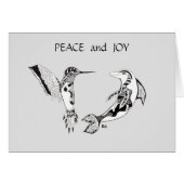 Hummingbird and Dolphin Kerstmis Kaart (Voorkant Horizontaal)