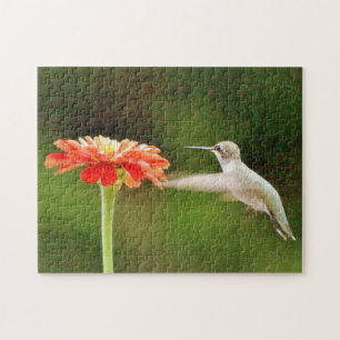 Hummingbird and Flower Art Puzzle Legpuzzel