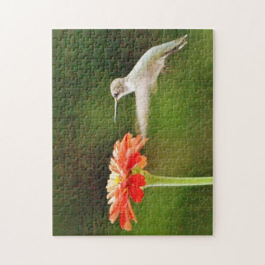 Hummingbird and Flower Art Puzzle Legpuzzel (Verticaal)