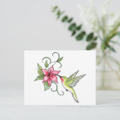 Hummingbird and Flower Briefkaart (Staand voorkant)