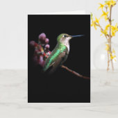 Hummingbird and Flower Denking about You Kaart (Gele Bloem)