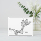 Hummingbird and Flower Design Briefkaart (Staand voorkant)