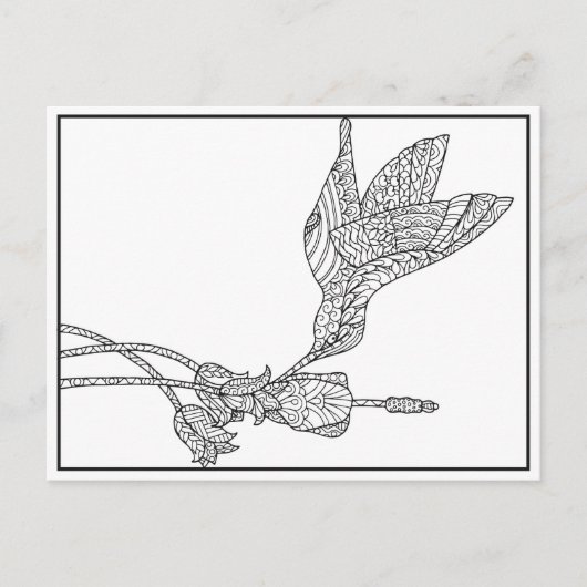 Hummingbird and Flower Design Briefkaart (Voorkant)