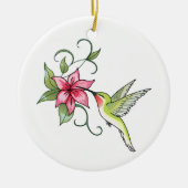 Hummingbird and Flower Keramisch Ornament (Voorkant)