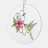 Hummingbird and Flower Keramisch Ornament (Links)