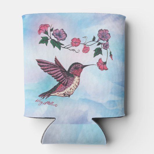 Hummingbird and Flower Koelbox Blikjeskoeler (Achterkant)