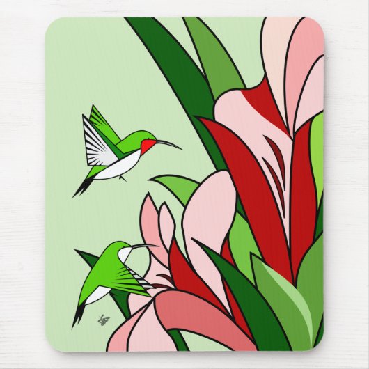 Hummingbird and Flower Muismat (Voorkant)