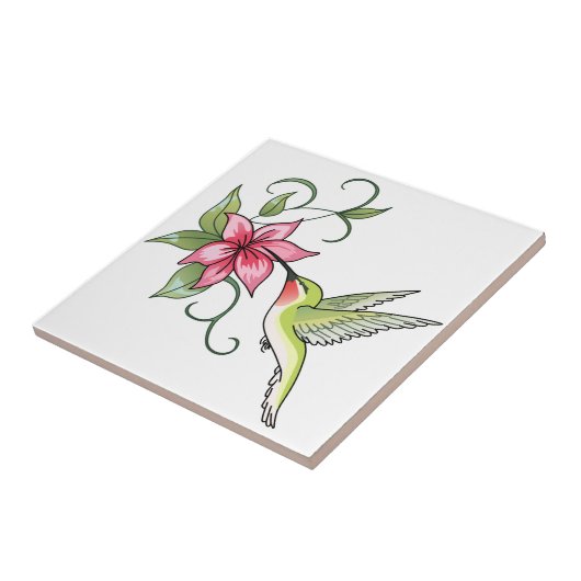 Hummingbird and Flower Tegeltje (Zijkant)