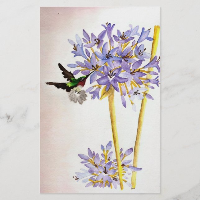 Hummingbird and Flowers (Voorkant)