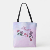 Hummingbird and Flowers Canvas tas (Achterkant)