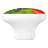 Hummingbird and Flowers Ceramic Knob Keramische Knop (Zijkant)