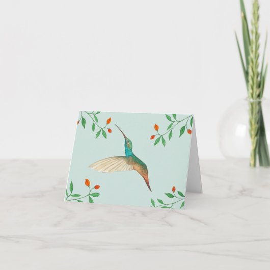 Hummingbird and Flowers Kaart (Voorkant)