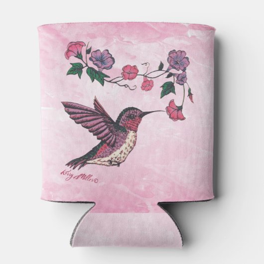 Hummingbird and Flowers Koelbox Blikjeskoeler (Achterkant)