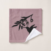 Hummingbird and Flowers silhouette Bath Towel Set Bad Handdoek (Wasdoekje)
