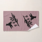Hummingbird and Flowers silhouette Bath Towel Set Bad Handdoek (Handdoek)