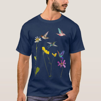 Hummingbird and Flowers T-shirt