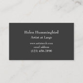 Hummingbird and Flowers Visitekaartje (Achterkant)