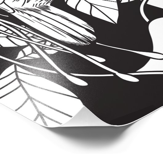 Hummingbird and fuchsia foto afdruk (Hoek)