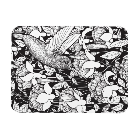 Hummingbird and fuchsia magneet (Horizontaal)