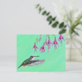 Hummingbird and Fuchsia Painting Briefkaart (Staand voorkant)