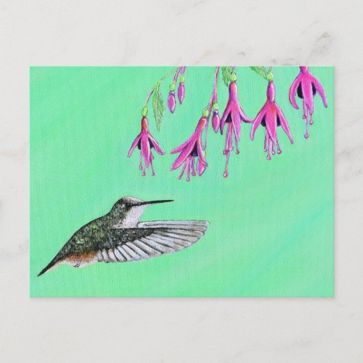 Hummingbird and Fuchsia Painting Briefkaart (Voorkant)