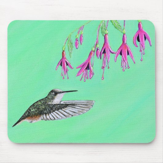 Hummingbird and Fuchsia Painting Muismat (Voorkant)