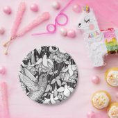 Hummingbird and fuchsia papieren bordje (Feest)