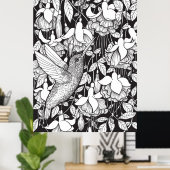 Hummingbird and fuchsia poster (Thuiskantoor)