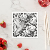 Hummingbird and fuchsia servetten (Insitu)