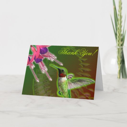 Hummingbird and Fuchsia Thank You Card Bedankkaart (Voorkant)