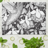 Hummingbird and fuchsia theedoek (Gevouwen)