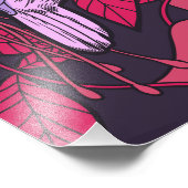 Hummingbird and fuchsia violet foto afdruk (Hoek)